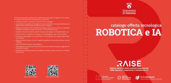 CAtalogo robotica ai unige raise